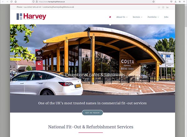 Harvey Shopfitters web site