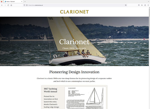 Clarionet classic 1960s racing yacht